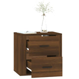 NNEVL Wall-mounted Bedside Cabinet Brown Oak 50x36x47 cm