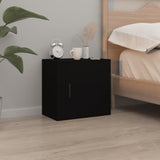 NNEVL Wall-mounted Bedside Cabinet Black 50x30x47 cm