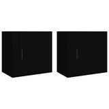 NNEVL Wall-mounted Bedside Cabinets 2 pcs Black 50x30x47 cm