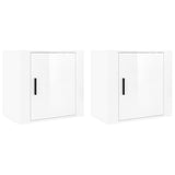 NNEVL Wall-mounted Bedside Cabinets 2 pcs High Gloss White 50x30x47cm