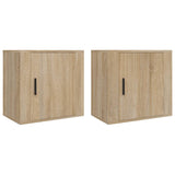NNEVL Wall-mounted Bedside Cabinets 2 pcs Sonoma Oak 50x30x47 cm