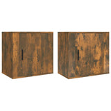 NNEVL Wall-mounted Bedside Cabinets 2 pcs Smoked Oak 50x30x47 cm