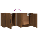 NNEVL Wall-mounted Bedside Cabinet Brown Oak 50x30x47 cm