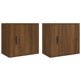 NNEVL Wall-mounted Bedside Cabinets 2 pcs Brown Oak 50x30x47 cm