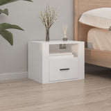 NNEVL Wall-mounted Bedside Cabinet White 50x36x40 cm