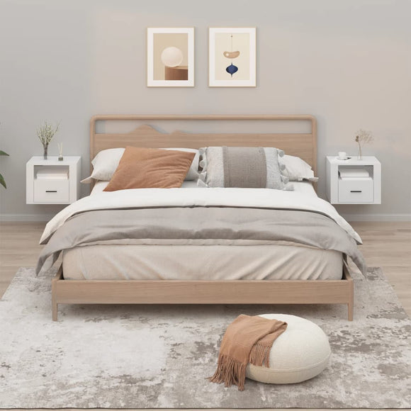 NNEVL Wall-mounted Bedside Cabinets 2 pcs White 50x36x40 cm