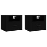 NNEVL Wall-mounted Bedside Cabinets 2 pcs Black 50x36x40 cm