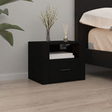 NNEVL Wall-mounted Bedside Cabinets 2 pcs Black 50x36x40 cm