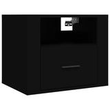 NNEVL Wall-mounted Bedside Cabinets 2 pcs Black 50x36x40 cm