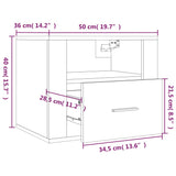 NNEVL Wall-mounted Bedside Cabinets 2 pcs Black 50x36x40 cm