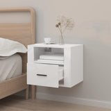 NNEVL Wall-mounted Bedside Cabinet High Gloss White 50x36x40 cm