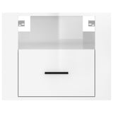 NNEVL Wall-mounted Bedside Cabinet High Gloss White 50x36x40 cm