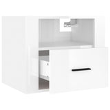 NNEVL Wall-mounted Bedside Cabinet High Gloss White 50x36x40 cm