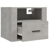 NNEVL Wall-mounted Bedside Cabinet Concrete Grey 50x36x40 cm