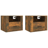 NNEVL Wall-mounted Bedside Cabinets 2 pcs Smoked Oak 50x36x40 cm