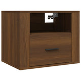 NNEVL Wall-mounted Bedside Cabinet Brown Oak 50x36x40 cm