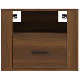 NNEVL Wall-mounted Bedside Cabinet Brown Oak 50x36x40 cm