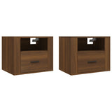 NNEVL Wall-mounted Bedside Cabinets 2 pcs Brown Oak 50x36x40 cm