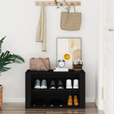 NNEVL Shoe Rack Black 75x35x45 cm Engineered Wood