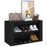 NNEVL Shoe Rack Black 75x35x45 cm Engineered Wood