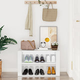 NNEVL Shoe Rack High Gloss White 75x35x45 cm Engineered Wood