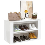 NNEVL Shoe Rack High Gloss White 75x35x45 cm Engineered Wood