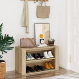 NNEVL Shoe Rack Sonoma Oak 75x35x45 cm Engineered Wood