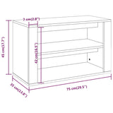 NNEVL Shoe Rack Grey Sonoma 75x35x45 cm Engineered Wood