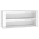 NNEVL Shoe Rack High Gloss White 100x35x45 cm Engineered Wood