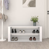 NNEVL Shoe Rack High Gloss White 100x35x45 cm Engineered Wood