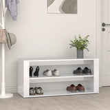 NNEVL Shoe Rack High Gloss White 100x35x45 cm Engineered Wood