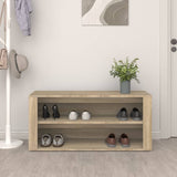 NNEVL Shoe Rack Sonoma Oak 100x35x45 cm Engineered Wood
