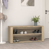 NNEVL Shoe Rack Sonoma Oak 100x35x45 cm Engineered Wood