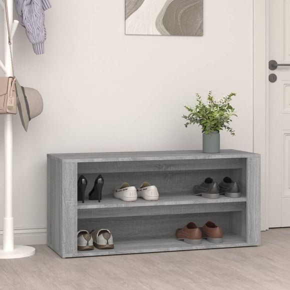 NNEVL Shoe Rack Concrete Grey 100x35x45 cm Engineered Wood