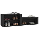 NNEVL Shoe Cabinet Black 150x35x45 cm Engineered Wood