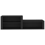 NNEVL Shoe Cabinet Black 150x35x45 cm Engineered Wood