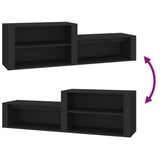 NNEVL Shoe Cabinet Black 150x35x45 cm Engineered Wood