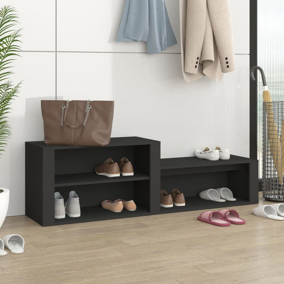 NNEVL Shoe Cabinet Black 150x35x45 cm Engineered Wood