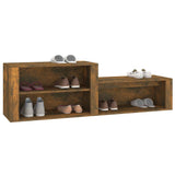NNEVL Shoe Cabinet Smoked Oak 150x35x45 cm Engineered Wood