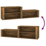 NNEVL Shoe Cabinet Smoked Oak 150x35x45 cm Engineered Wood