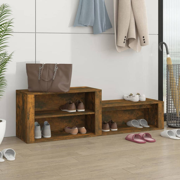 NNEVL Shoe Cabinet Smoked Oak 150x35x45 cm Engineered Wood