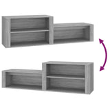 NNEVL Shoe Cabinet Grey Sonoma 150x35x45 cm Engineered Wood