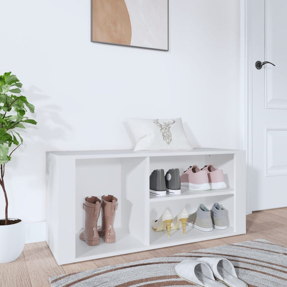NNEVL Shoe Cabinet White 100x35x45 cm Engineered Wood