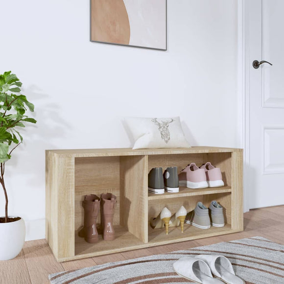 NNEVL Shoe Cabinet Sonoma Oak 100x35x45 cm Engineered Wood