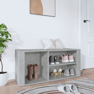 NNEVL Shoe Cabinet Concrete Grey 100x35x45 cm Engineered Wood