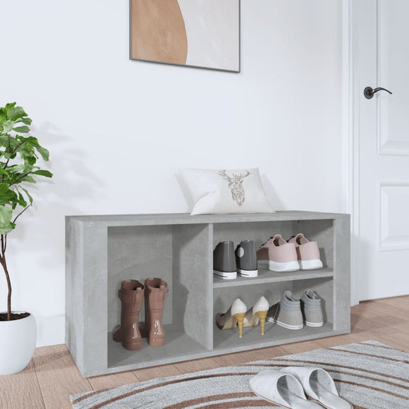 NNEVL Shoe Cabinet Concrete Grey 100x35x45 cm Engineered Wood