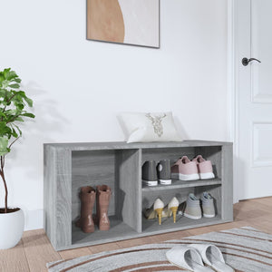 NNEVL Shoe Cabinet Grey Sonoma 100x35x45 cm Engineered Wood