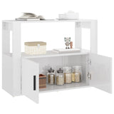NNEVL Sideboard High Gloss White 80x30x60 cm Engineered Wood