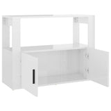 NNEVL Sideboard High Gloss White 80x30x60 cm Engineered Wood