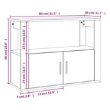 NNEVL Sideboard High Gloss White 80x30x60 cm Engineered Wood